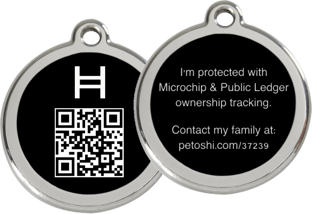 hedera-tag Petoshi pet tags front and back